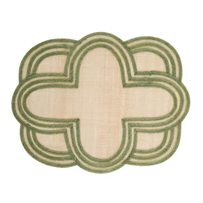 Juliska Scallop Stripe Placemat In Green