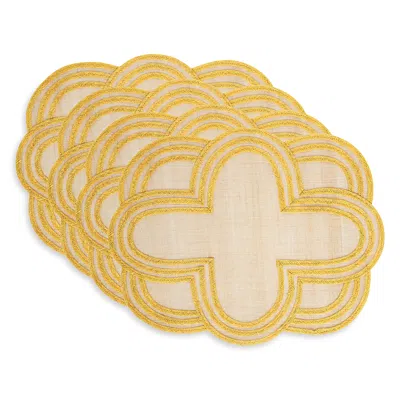Juliska Scallop Stripe Placemat In Yellow