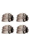 Juliska Feather Napkin Rings, Set Of 4 In Espresso