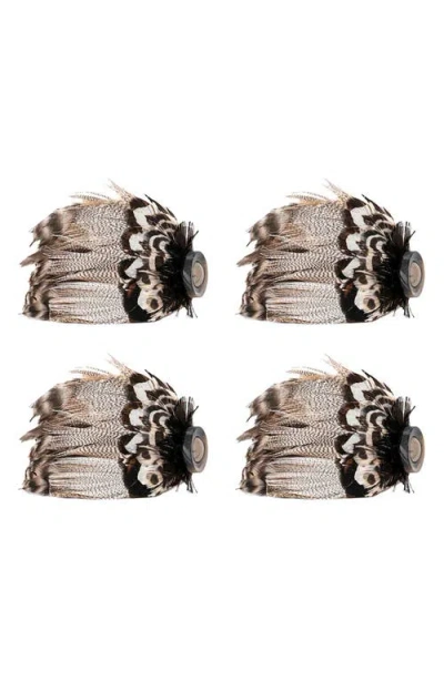 JULISKA JULISKA SET OF 4 FEATHER NAPKIN RINGS