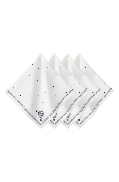 Juliska L'amour Toujours Napkins, Set Of 4 In White/black