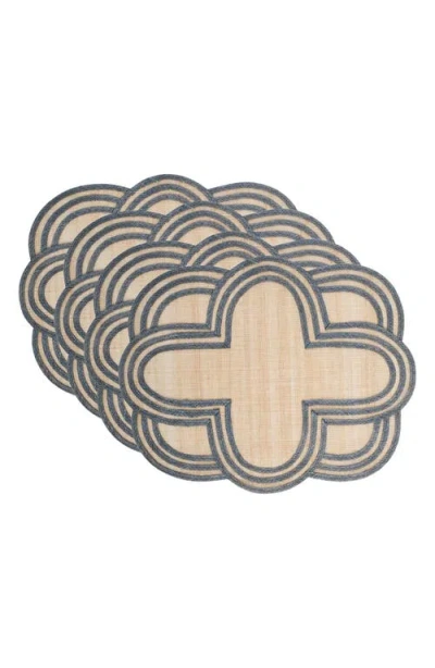 Juliska Set Of 4 Scallop Stripe Placemats In Gray