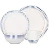 Juliska Sitio Stripe Delft Blue 4-piece Place Setting In Delft Blue