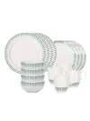 Juliska Sitio Stripe 16-piece Dinnerware Set In White Wash Basil