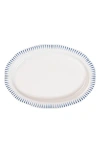 Juliska Sitio Stripe 17-inch Platter In Whitewash/delft Blue