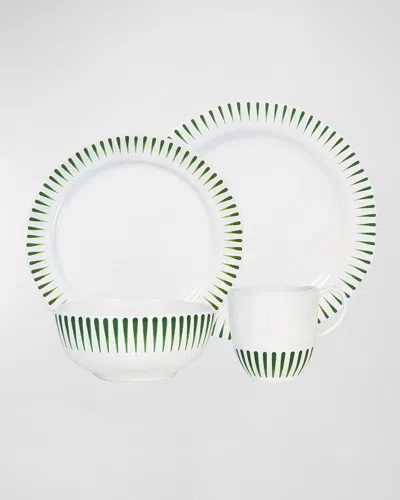 Juliska Sitio Stripe Basil 4-piece Place Setting, Service For 1 In Green