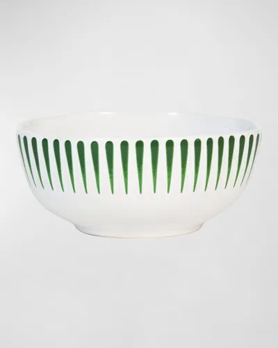 Juliska Sitio Stripe Basil Cereal/ice Cream Bowl In Green