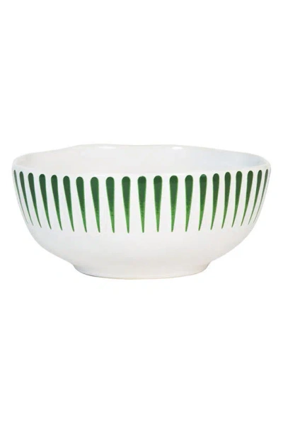 Juliska Sitio Stripe Cereal/ice Cream Bowl In Whitewash Basil