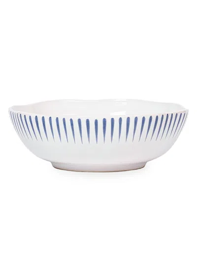 Juliska Sitio Stripe Coupe Bowl In White Wash Delft Blue