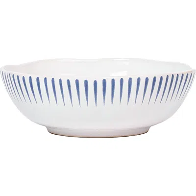 Juliska Sitio Stripe Coupé Bowl In Whitewash/delft Blue
