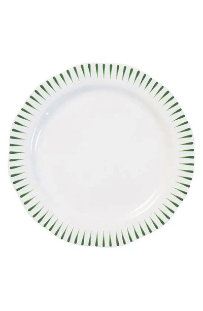 Juliska Sitio Stripe Dinner Plate In White Wash Basil