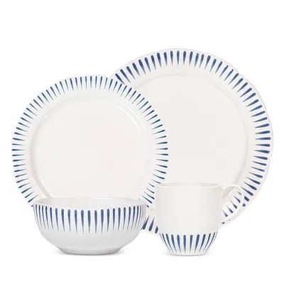 Juliska Sitio Stripe Four-piece Place Setting In Blue