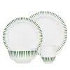 Juliska Sitio Stripe Four-piece Place Setting In Green