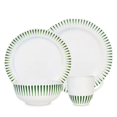 Juliska Sitio Stripe Four-piece Place Setting In Green