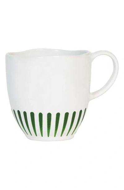 Juliska Sitio Stripe Mug In White Wash Basil