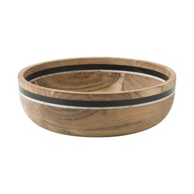 Juliska Stonewood Stripe 12" Serving Bowl In Black,brown,white