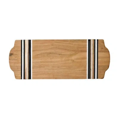 Juliska Stonewood Stripe 24" Serving Board In Black;brown;white