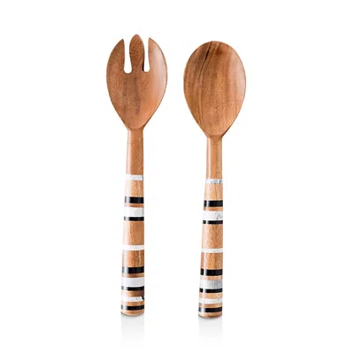 JULISKA STONEWOOD STRIPE SALAD SERVER SET