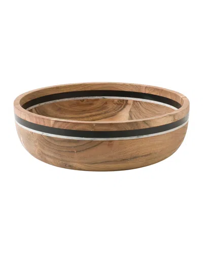 Juliska Stonewood Stripe Salad Serving Bowl In Brown