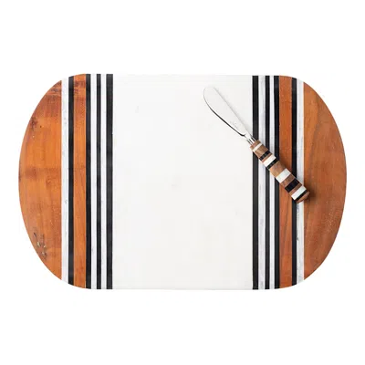 Juliska Stonewood Stripe 15" Serving Board With Spreader