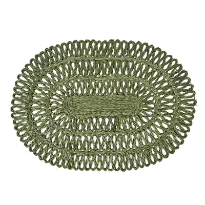 Juliska Straw Loop Oval Placemat In Green