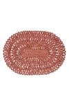 Juliska Straw Loop Oval Placemat In Coral