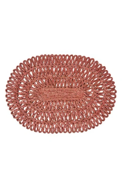 Juliska Straw Loop Oval Placemat In Coral