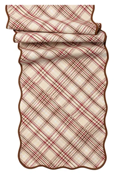 Juliska Harvest Tartan 18 X 90 Table Runner In Mulberry Brown