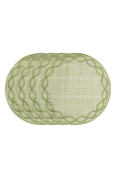 Juliska Tuileries Garden Set Of 4 Placemats In Pistachio