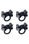 Juliska Tuxedo Stewart Tartan Napkin Rings, Set Of 4 In Black