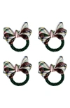 Juliska Tuxedo Stewart Tartan Napkin Rings, Set Of 4 In Multi