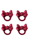 Juliska Tuxedo Stewart Tartan Napkin Rings, Set Of 4 In Ruby
