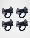 Juliska Tuxedo Stewart Tartan Napkin Rings, Set Of 4 In Black