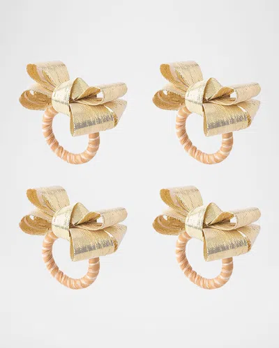 Juliska Tuxedo Stewart Tartan Napkin Rings, Set Of 4 In Gold