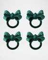 Juliska Tuxedo Stewart Tartan Napkin Rings, Set Of 4 In Green