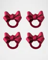 Juliska Tuxedo Stewart Tartan Napkin Rings, Set Of 4 In Ruby