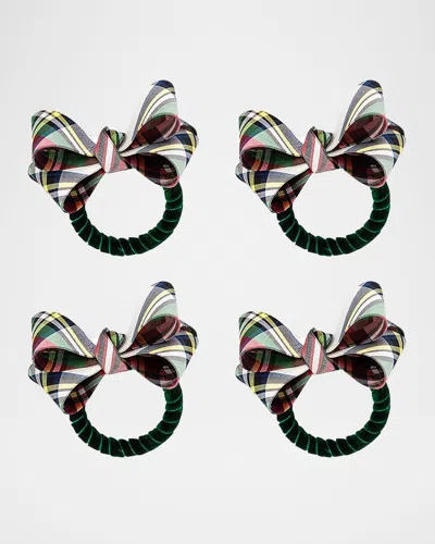 Juliska Tuxedo Stewart Tartan Napkin Rings, Set Of 4 In Multi