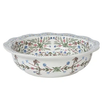 Juliska Villa Seville 12" Serving Bowl - Chambray In Chambray,green,pink,brown