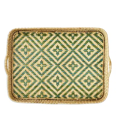 Juliska Villa Seville Wicker Tray In Green