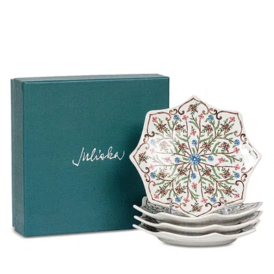 Juliska Villa Seville Scalloped Side/cocktail Plate, Set Of 4 In Chambray