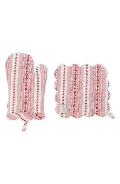 JULISKA JULISKA VILLA STRIPE OVEN MITT & POTHOLDER SET