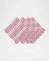 Juliska Villa Stripe Red Napkins, Set Of 4 In Red