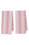 Juliska Villa Stripe Kitchen Towel Set Of 2 In Ruby