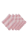 Juliska Villa Stripe Red Napkins, Set Of 4 In Red