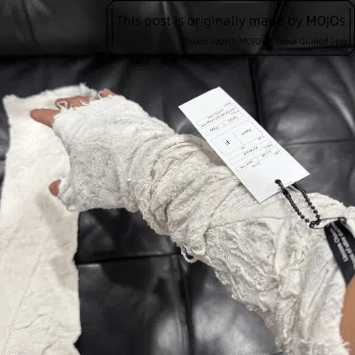 Pre-owned Julius 7 Distressed Tape Gloves Mojos172012 In White