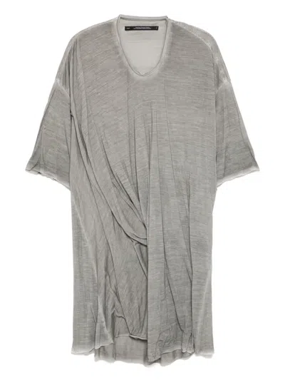Julius Anima Draped T-shirt In Grey