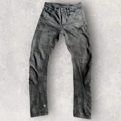 Pre-owned Julius Archive Aw11 Halo Twisted Spiral Denim Jeans In Brown
