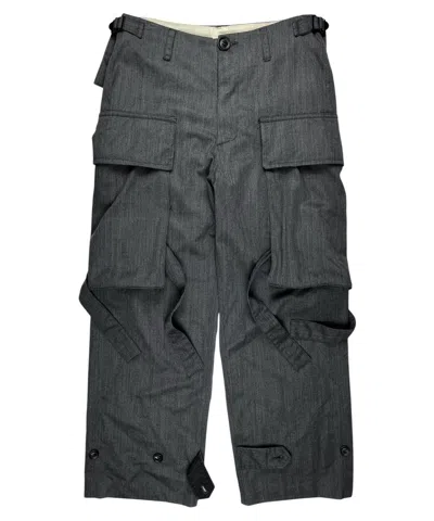 Pre-owned Julius Aw07  7 Bondage Parachute Cargo Pants In Gray