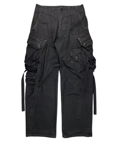 Pre-owned Julius Aw08  Wide Leg Gasmask Cargo Pants In Black