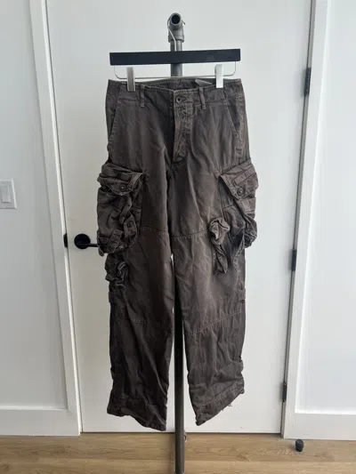 Pre-owned Julius Aw09 Gas Mask Cargo Pants In Brown